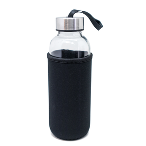 Gourde verre-neoprene noire 400ml