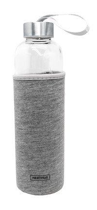 Gourde verre-neoprene gris 600ml