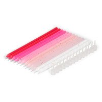 Verjaardagskaarsjes 14cm 12st (wit en tinten roze)