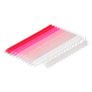 Bougies d' anniversaire 14cm 12pcs (blanc et rose)