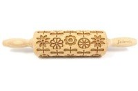 Decoratie-deegrol 23cm Scandinavian Flowers hout