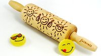 Decoratie-deegrol 23cm Sun Smile hout