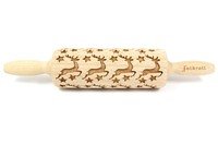 Decoratie-deegrol 23cm Reindeer & Stars hout