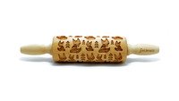 Decoratie-deegrol 23cm Foxes & Trees hout