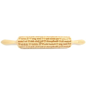 Rouleau empreintes 43cm I Love You bois