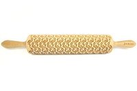 Decoratie-deegrol 43cm Flaming hout - Laatste stuks