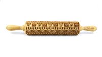 Decoratie-deegrol 43cm Christmas Joy hout - Laatste stuks