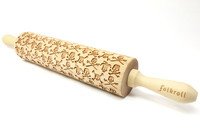 Decoratie-deegrol 43cm Skulls hout - Laatste stuk