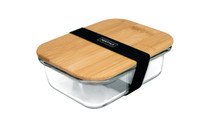 Bewaardoos glas met bamboe deksel 600ml - Laatste stuks