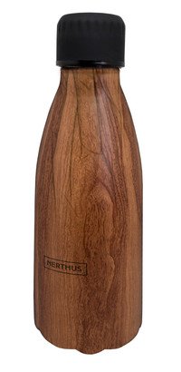 Drinkfles vacuüm 350ml hout  (warm en koud) - Laatste stuks