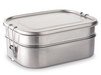Lunchbox dubbel inox 22.5x17x9.5cm