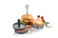 Kit hamburger BBQ (presse+cercle+pique)