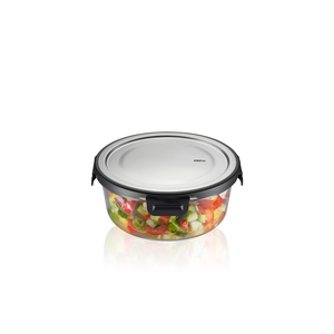 Bewaardoos rond glas m/inox deksel Milo 900ml (4/8)