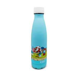 Drinkfles vacuüm 500ml De Smurfen dorp (warm en koud)