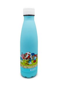 Drinkfles vacuüm 500ml De Smurfen dorp (warm en koud)