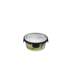 Bewaardoos rond glas m/inox deksel Milo 400ml (4/8)