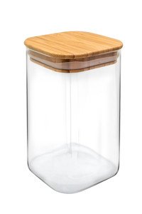 Bewaardoos hermetisch glas bamboe deksel 1100ml