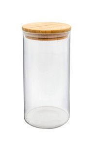 Bewaardoos hermetisch glas bamboe deksel 1100ml - Laatste stuks (A)