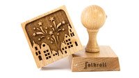 Koekjesstempel New Year vierkant hout