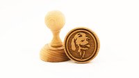 Koekjesstempel Golden retriever rond hout