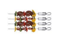 Brochette de bbq 35cm avec glissière 4pcs.