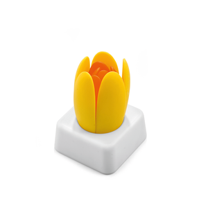 Pottenonderzetter silicone tulp geel-oranje set van 2