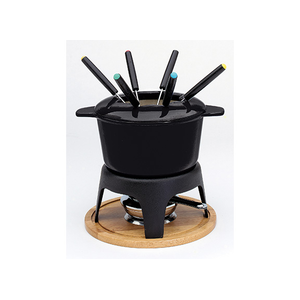 Service à fondue noir Ø17cm 6 pers