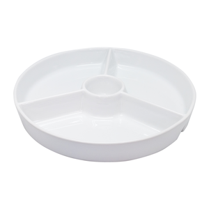 Assiette à servir avec compartiments pour snacks porcelaine 25.5cm