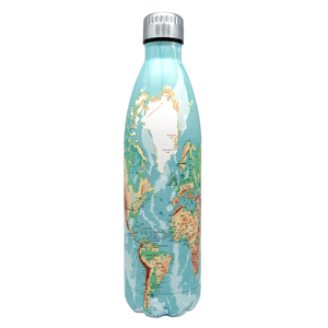 Drinkfles vacuum 1000ml de wereld (warm en koud)