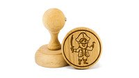 Koekjesstempel Pirate rond hout