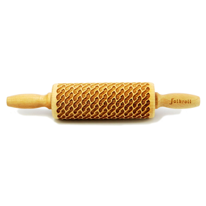 Decoratie-deegrol 23cm Screw hout