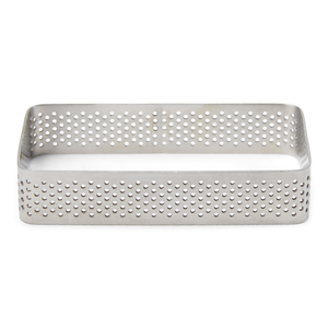 Cercle à tarte rectangle perforé inox 10x6cm