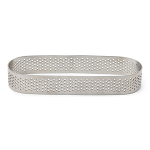 Cercle à tarte rectangle perforé inox 13x4cm