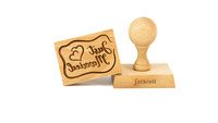 Koekjesstempel Just Married rechthoek hout