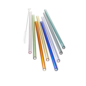 Pailles en verre transparent coloré Future 23cm 8pcs + brosse - apd mai '19