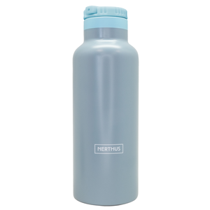 Drinkfles vacuum 500ml met riet 2 tinten grijs (warm en koud)