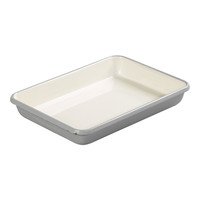 Bak-en braadslede geëmailleerd grijs en ivoor 33x24x5,5cm - Laatste stuk