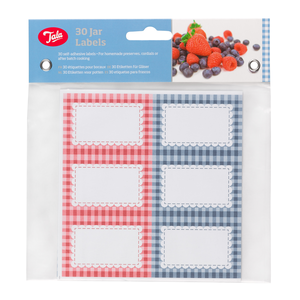 Set 30 etiketten blauw/rood