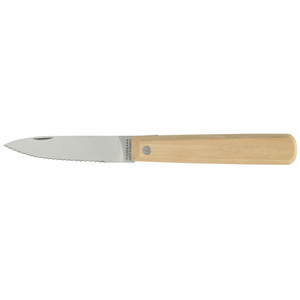 Officemes inklapbaar 8cm natuurhout - getand mes