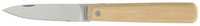 Officemes inklapbaar 8cm natuurhout - getand mes
