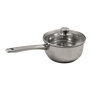 Casserole Saphir métal Ø16cm inox + couvercle verre