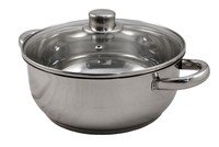 Kookpan Saphir métal Ø24cm inox + glazen deksel