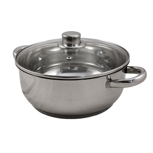 Kookpan Saphir métal Ø24cm inox + glazen deksel
