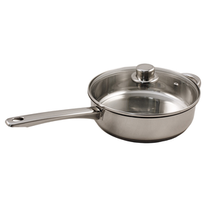 Sauteuse Saphir métal Ø24 inox + glazen deksel