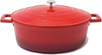Cocotte ronde en fonte d'aluminium 32x25cm + couvercle rouge