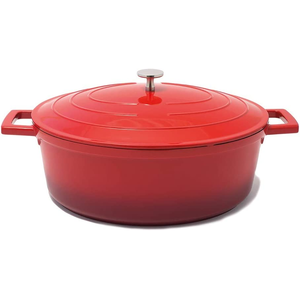Cocotte ronde en fonte d'aluminium 32x25cm + couvercle rouge