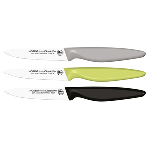 Couteau office lame pointue 9cm Classic Pro Bio - Display 12st (vert,gris,noir)