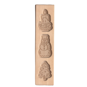 Speculoosvorm 3 Figuren (sneeuwman, den, kaars) 30cm