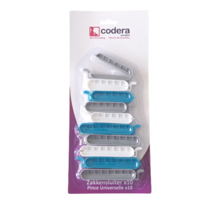 Ferme-sachets set de 10pcs blanc (9cm+12cm)