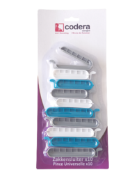 Ferme-sachets set de 10pcs. (6,5cm+8,5cm)
